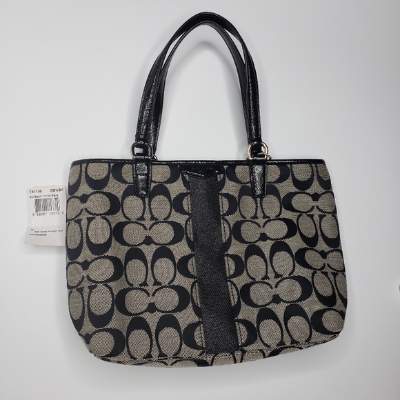 Coach small top handle bag black signature pattern - Picture 3 of 8
